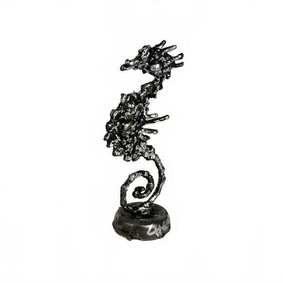 Upcycled Industrial Steampunk Metal Art Seahorse Sculpture 7 in - Signed Chemo - Picture 2 of 9